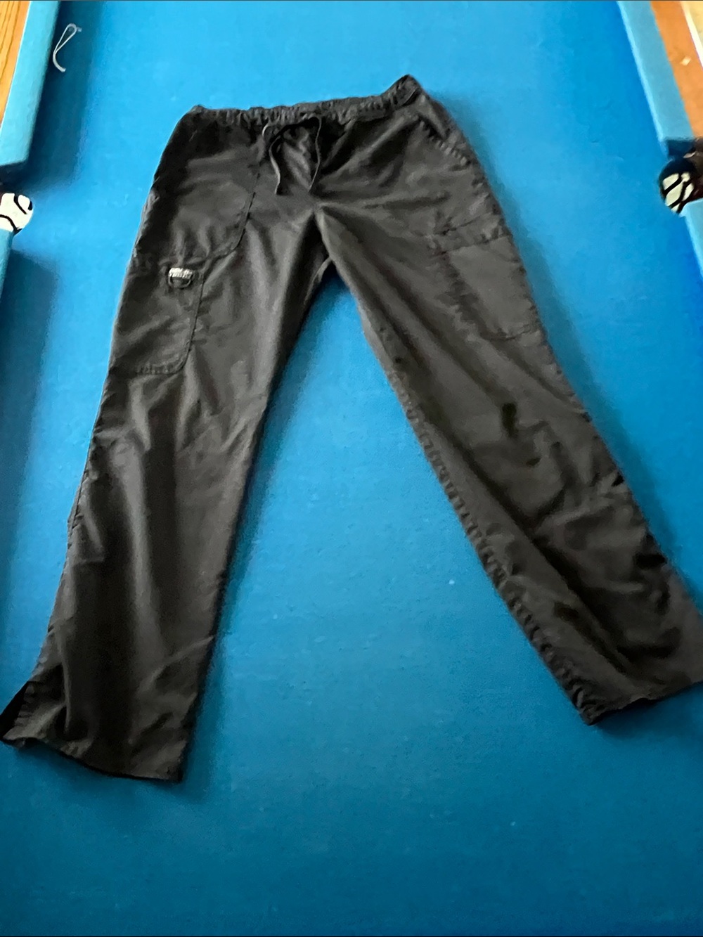 Women’s Black Cargo Drawstring Scrubs - Comfortable Everyday Wear